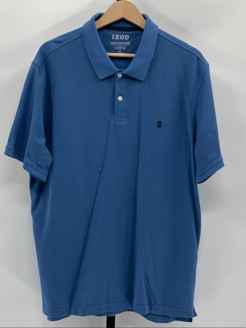 Izod Men's Deep Blue Pique Polo with Embroidered Logo